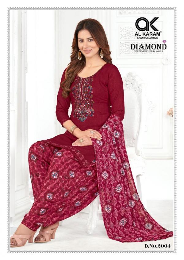 Al Karam Diamond Vol -2 cotton Printed Designer Dress Material